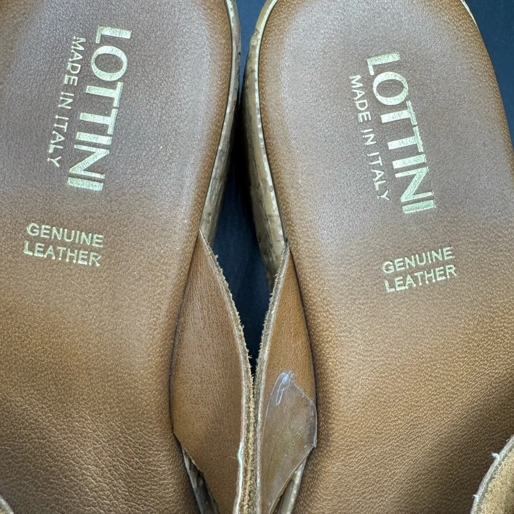 Lottini Italy Leather Platform Sandals Brown EU 38 Boho Comfort